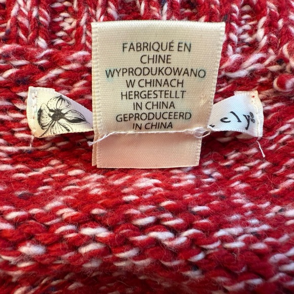 Kaisley Red and White Snowflake Wool Blend Sweater Size Small - Picture 5 of 9